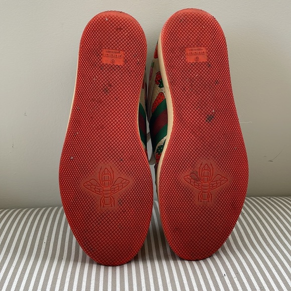 Gucci Screener Leather Sneaker limited strawberry print IT 41 US 11 - Picture 5 of 8